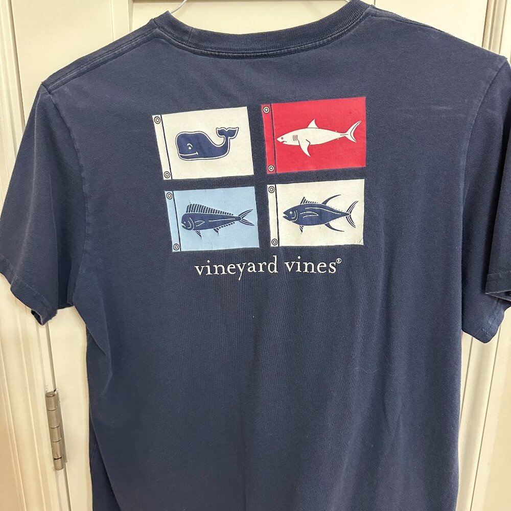 Vineyard Vines Boys T-shirt Top Short Sleeve Fish Theme Size 20 (XL)